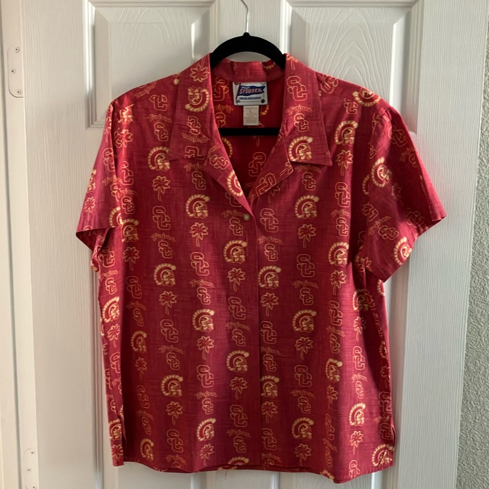 USC Reyn Spooner, short sleeve, button down Shirt, Large